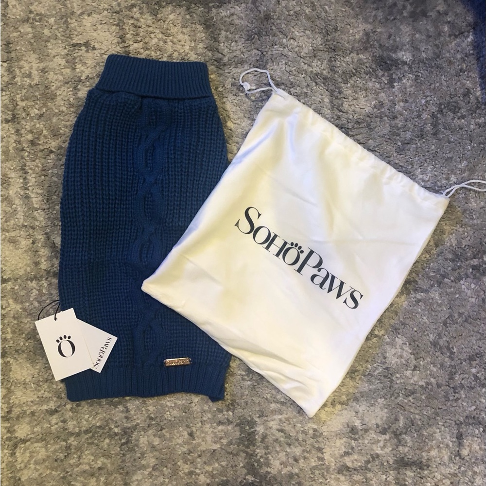 NWT SoHoPaws Pet sweater Beautiful Blue color Size Medium